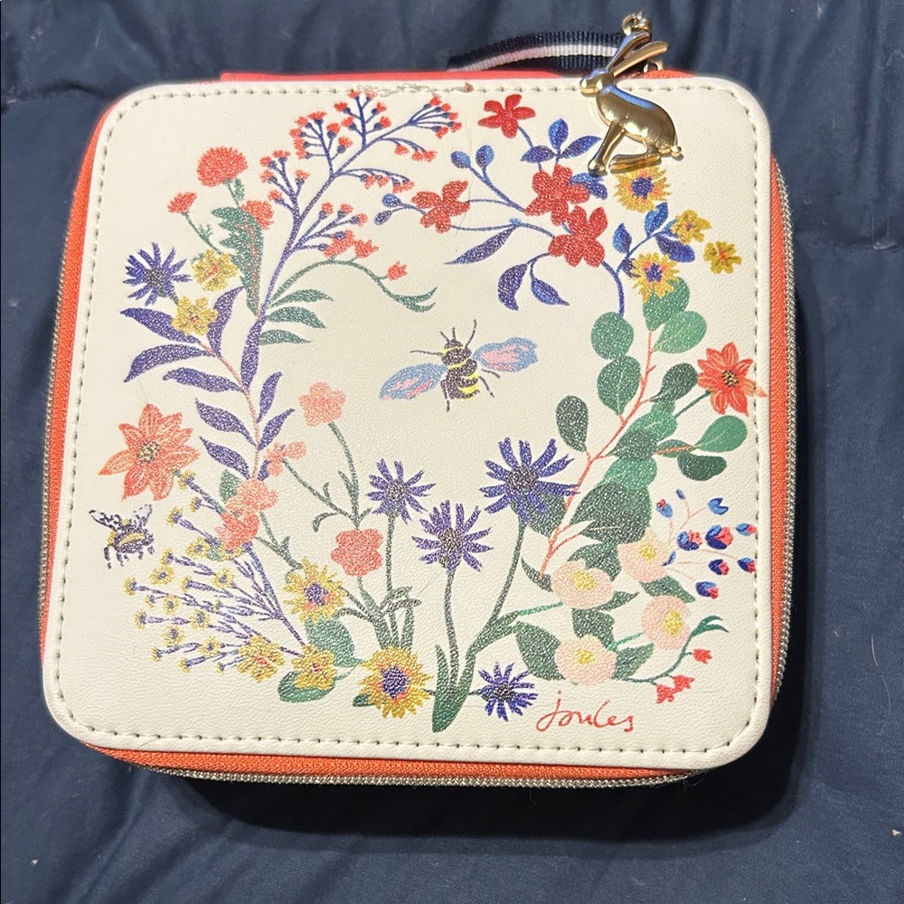 Joules Multicolor Floral Cosmetic Bag